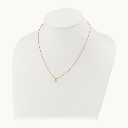 Solitaire Pendant Necklace, 1/5-1 ct Lab-Grown Diamond — 14K Yellow Gold