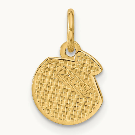 Polished Textured Seashell Pendant, 14K