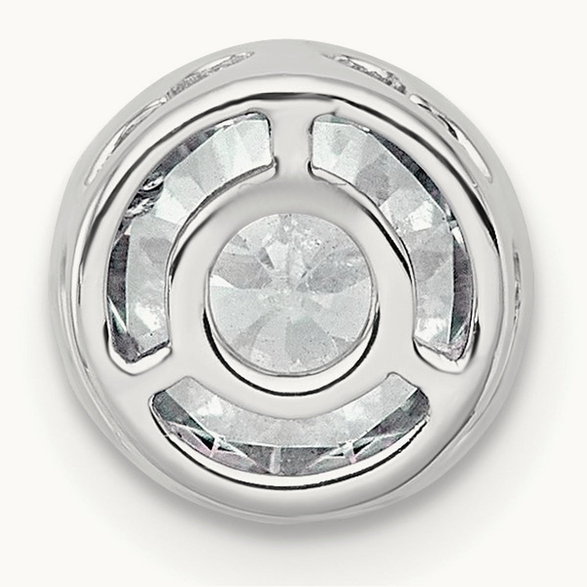Round Bezel Set Chain Slide Pendant, 0.25-3.00 ct tw Lab-Grown Diamond — 1 1/2 ct, 14K White Gold