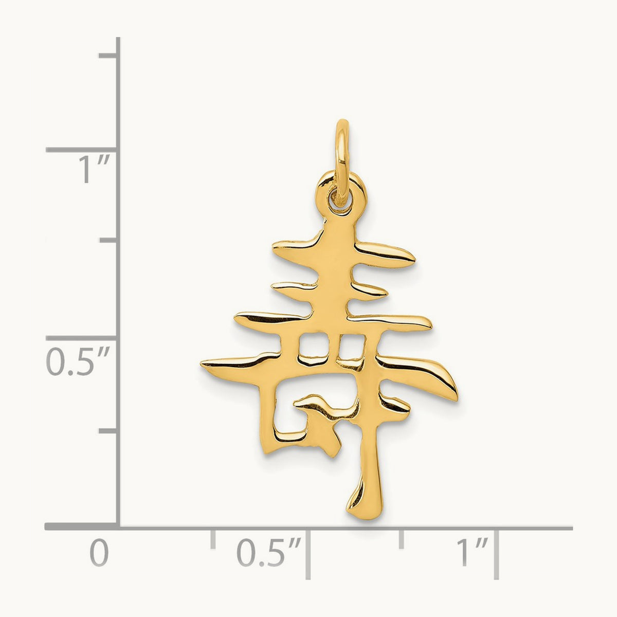 Solid Polished Chinese Long Life Charm — photo set