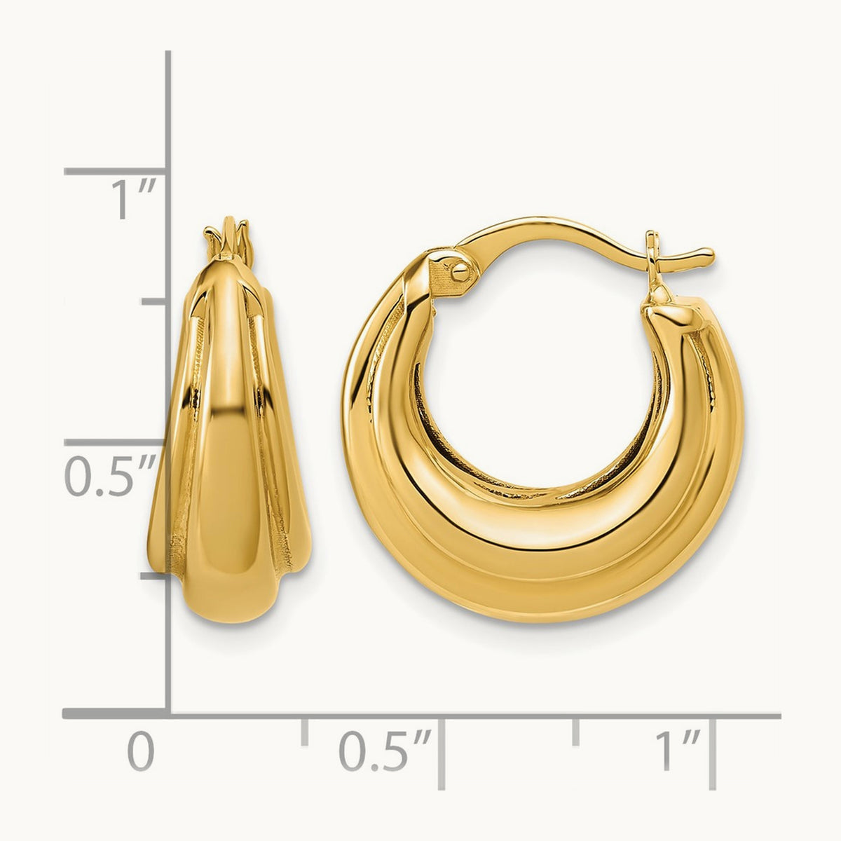 Polished and Grooved Hoop Earrings — Leslie's — photo set