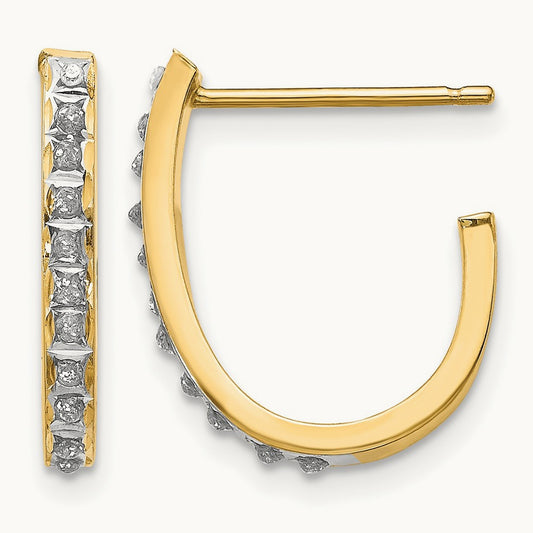 Diamond Fascination Diamond Dust/Accent Hoop Earrings, 14K