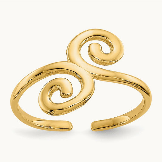 Swirl Toe Ring, 14K
