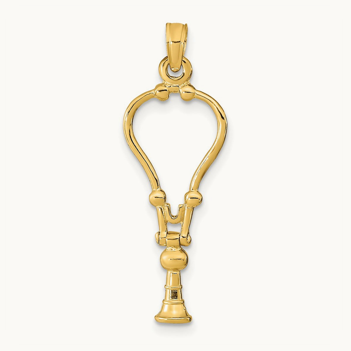 3-D Stethoscope Pendant — 14K Yellow Gold
