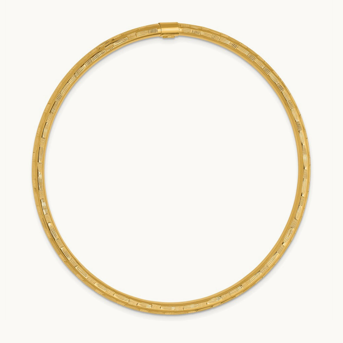 Diamond-cut Slip-on Bangle, 14K Yellow Gold