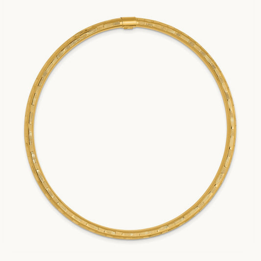 Diamond-cut Slip-on Bangle, 14K Yellow Gold