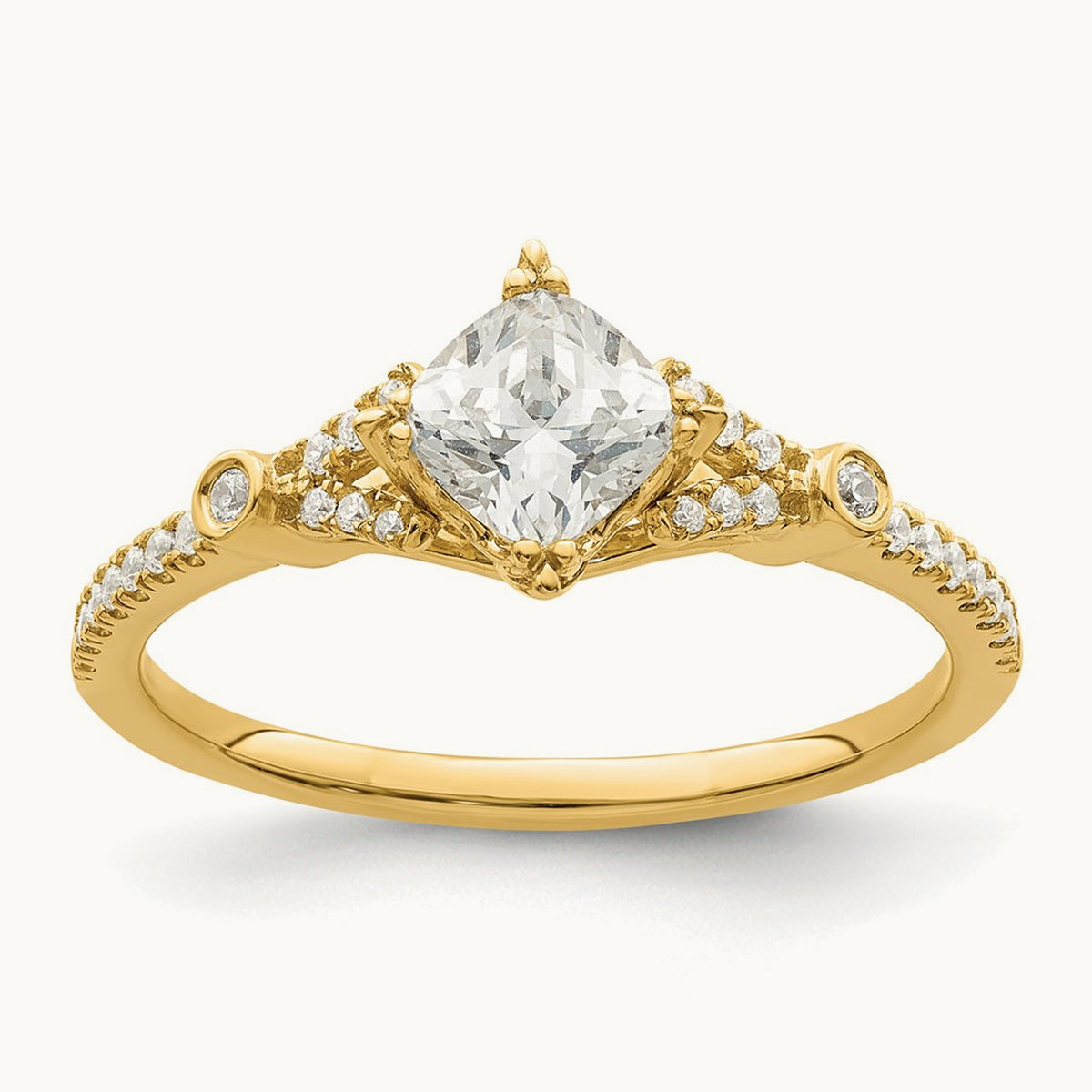 Cushion Semi-Mount Engagement Ring — 1/2 ct, 7