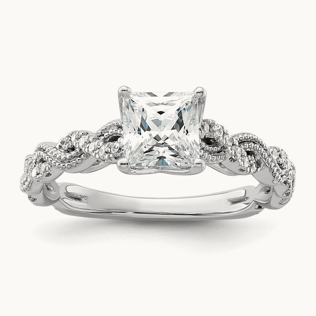 Princess Semi-Mount Engagement Ring, 0.20 ct tw Lab-Grown Diamond