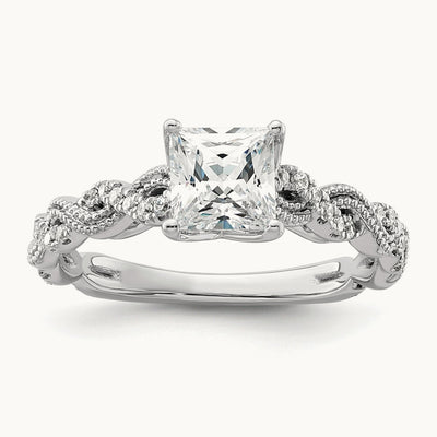 Princess Semi-Mount Engagement Ring, 0.20 ct tw Lab-Grown Diamond