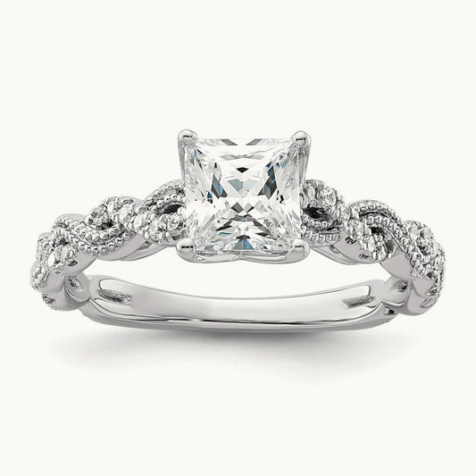 Princess Semi-Mount Engagement Ring, 0.20 ct tw Lab-Grown Diamond