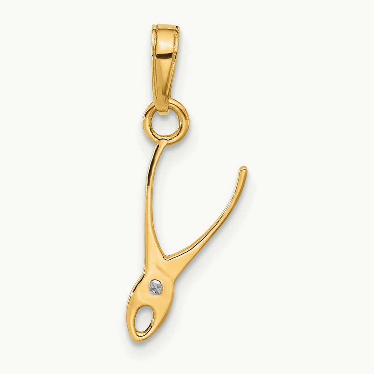 D/C 3D Pliers Pendant, 14K with White Rhodium