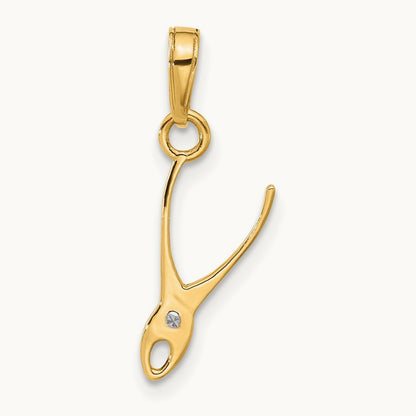 D/C 3D Pliers Pendant, 14K with White Rhodium