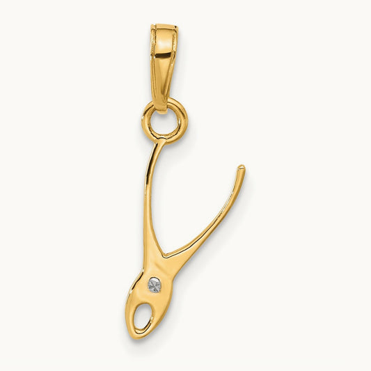 D/C 3D Pliers Pendant, 14K with White Rhodium