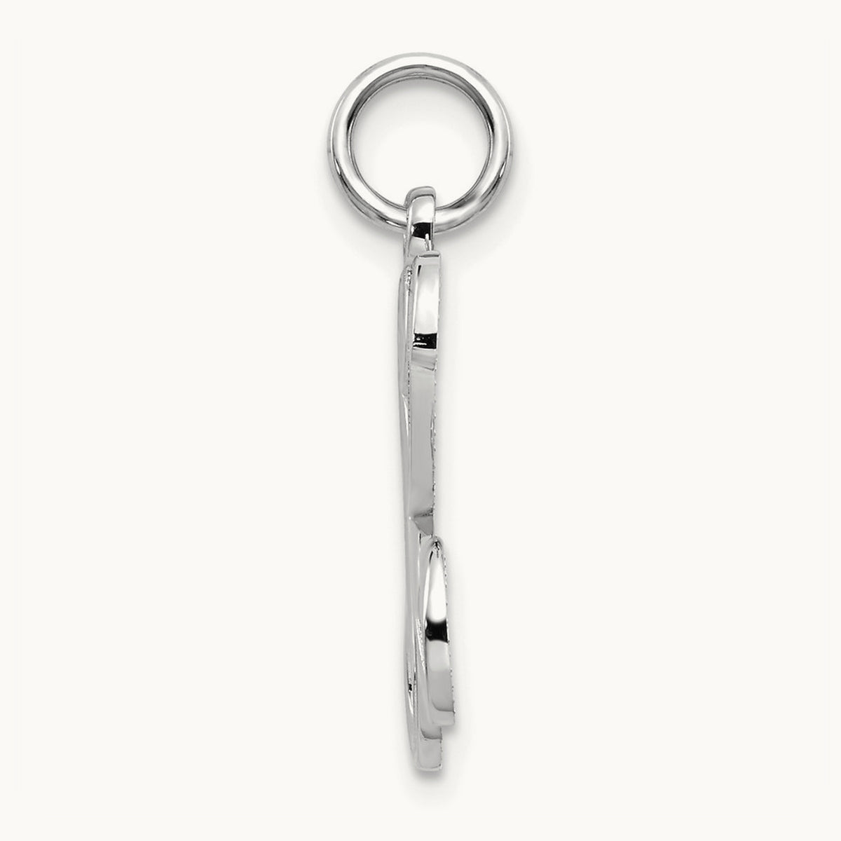 Solid Polished Script Filigree Initial Pendant — K