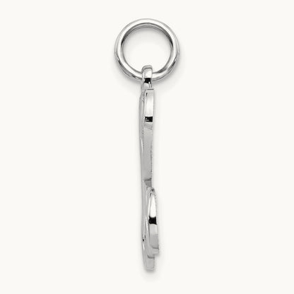 Solid Polished Script Filigree Initial Pendant — K