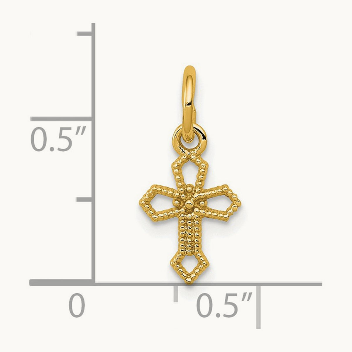 Passion Cross Charm — 14K Yellow Gold