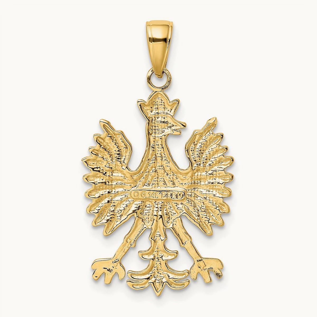 Phoenix Mythological Bird Charm, 14K