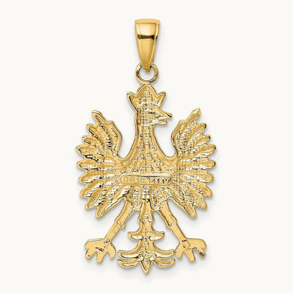 Phoenix Mythological Bird Charm, 14K