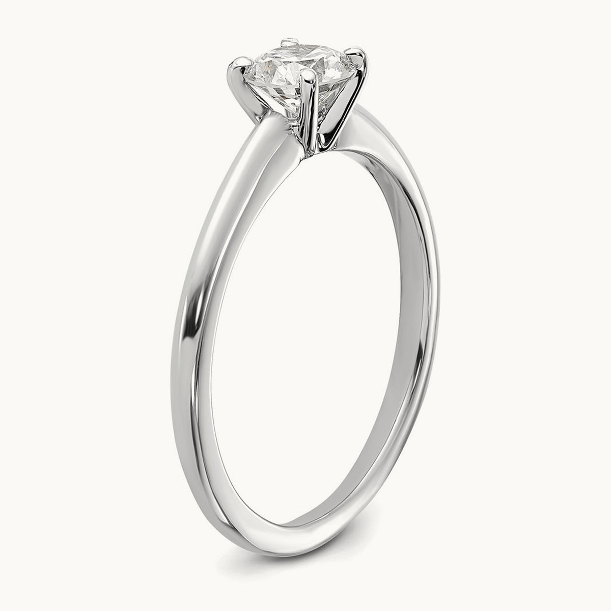 Round Solitaire Engagement Ring, 0.25-5.00 ct tw Lab-Grown Diamond — 1/2 ct, 14K White Gold