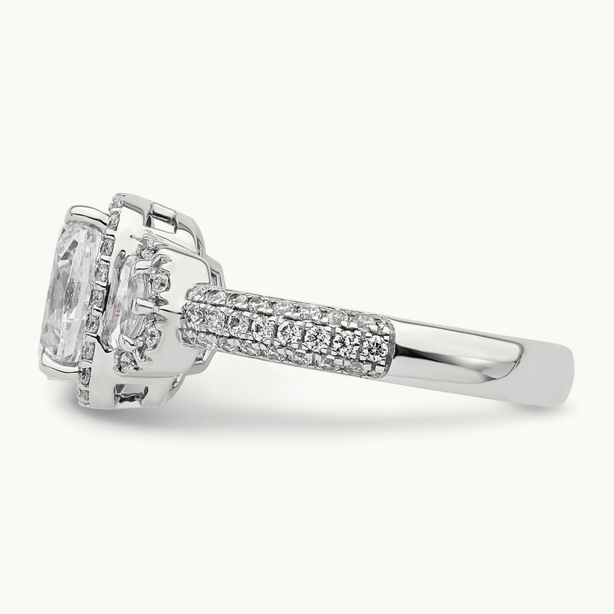 Oval Halo Engagement Ring, 3.00 ct tw Lab-Grown Diamond