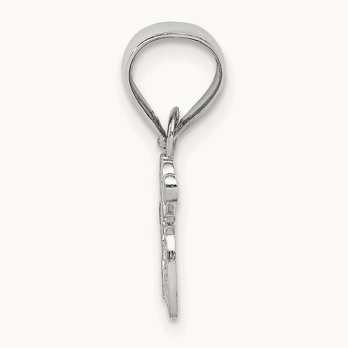 MOM with Heart Charm — 14K White Gold