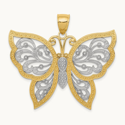 w/ Diamond-cut Butterfly Pendant — photo set