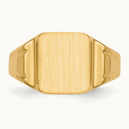 7.5x9mm Closed Back Signet Ring, 14K