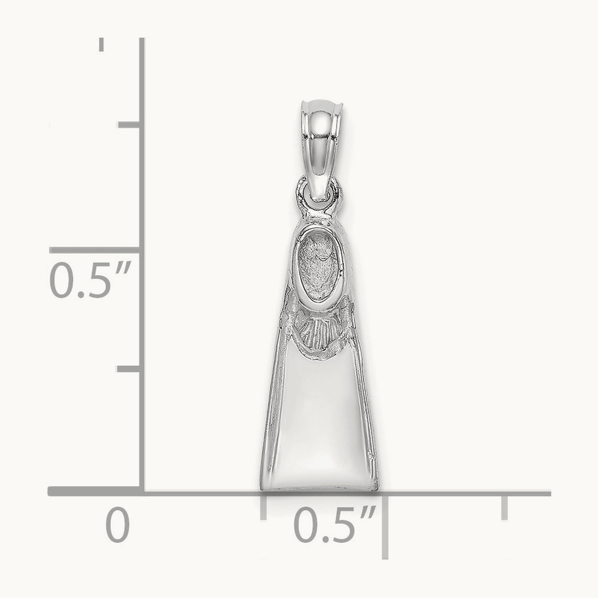 Scuba Flipper Charm — 14K White Gold