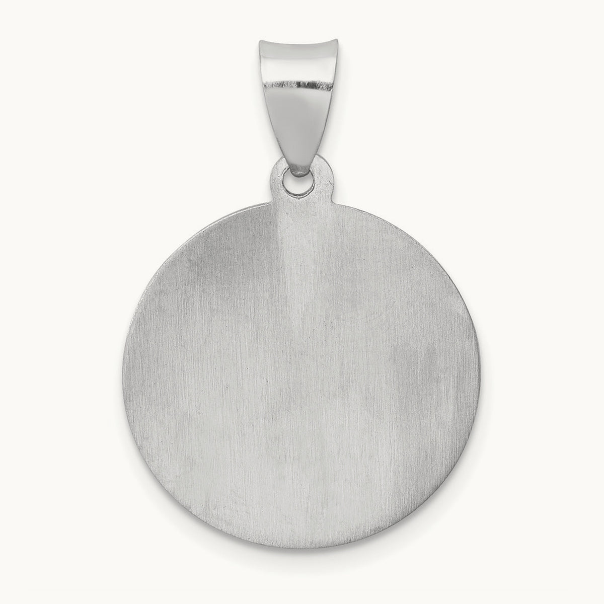 Polish/Satin St Jude Thaddeus Medal Hollow Pendant, 14K White Gold