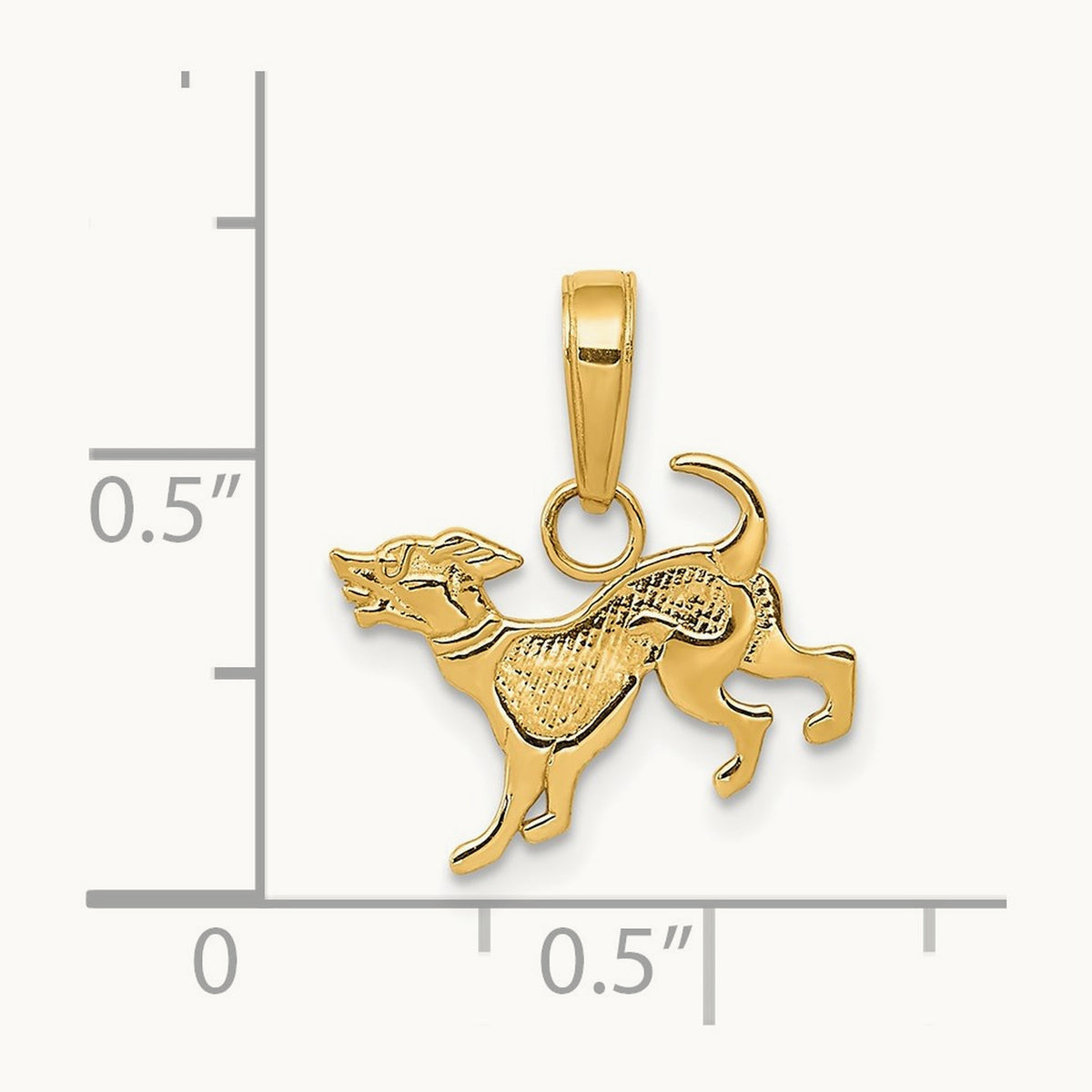 Dog Pendant, 14K