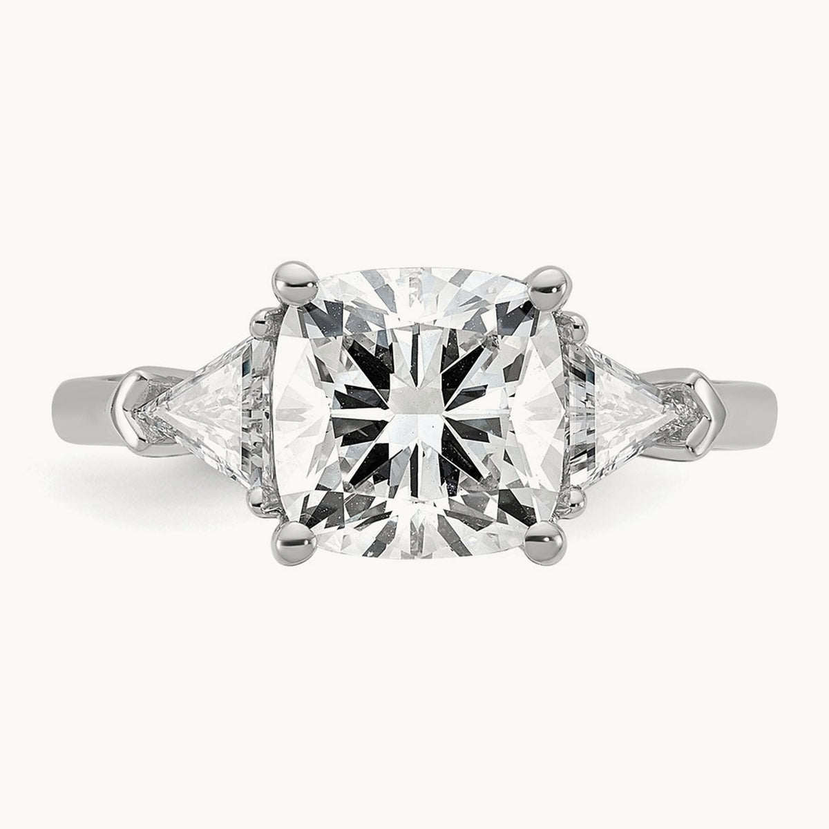 Triangle Cushion Semi-Mount Engagement Ring, 0.50-1.00 ct tw Lab-Grown Diamond — 5/8 ct, 14K White Gold