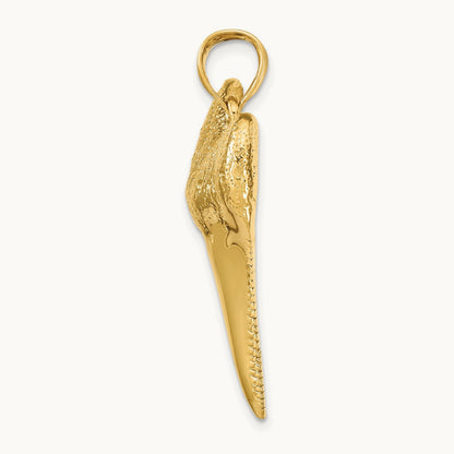 Solid Polished 3-D Shark Tooth Pendant — photo set