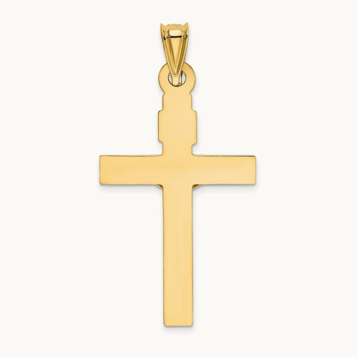 w/Rhodium Crucifix Pendant, 14K Two-tone