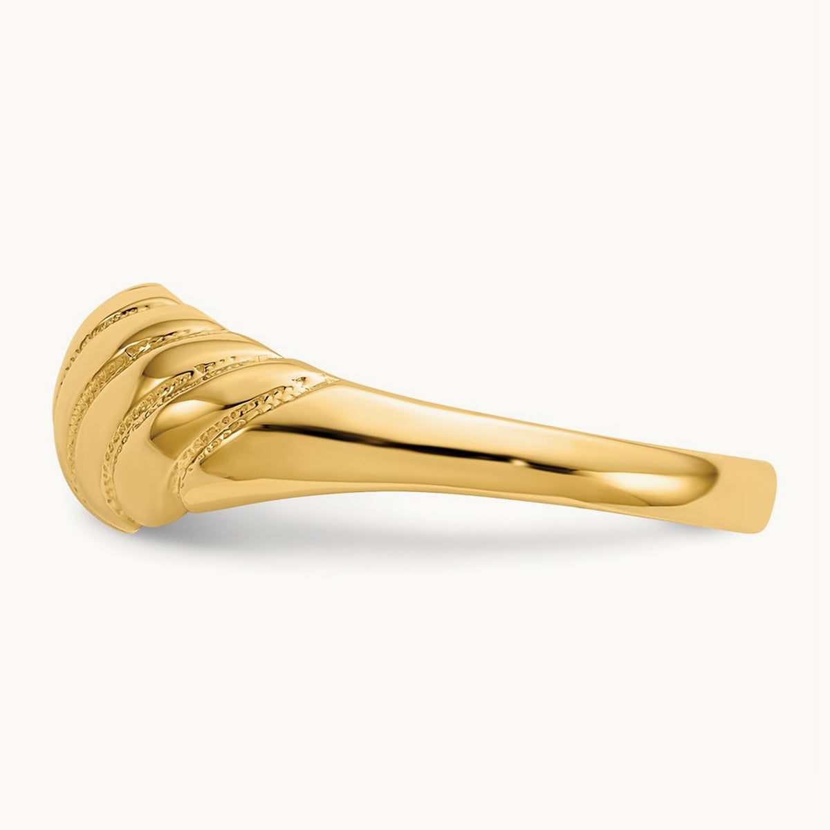 Polished Scalloped Dome Ring, 14K
