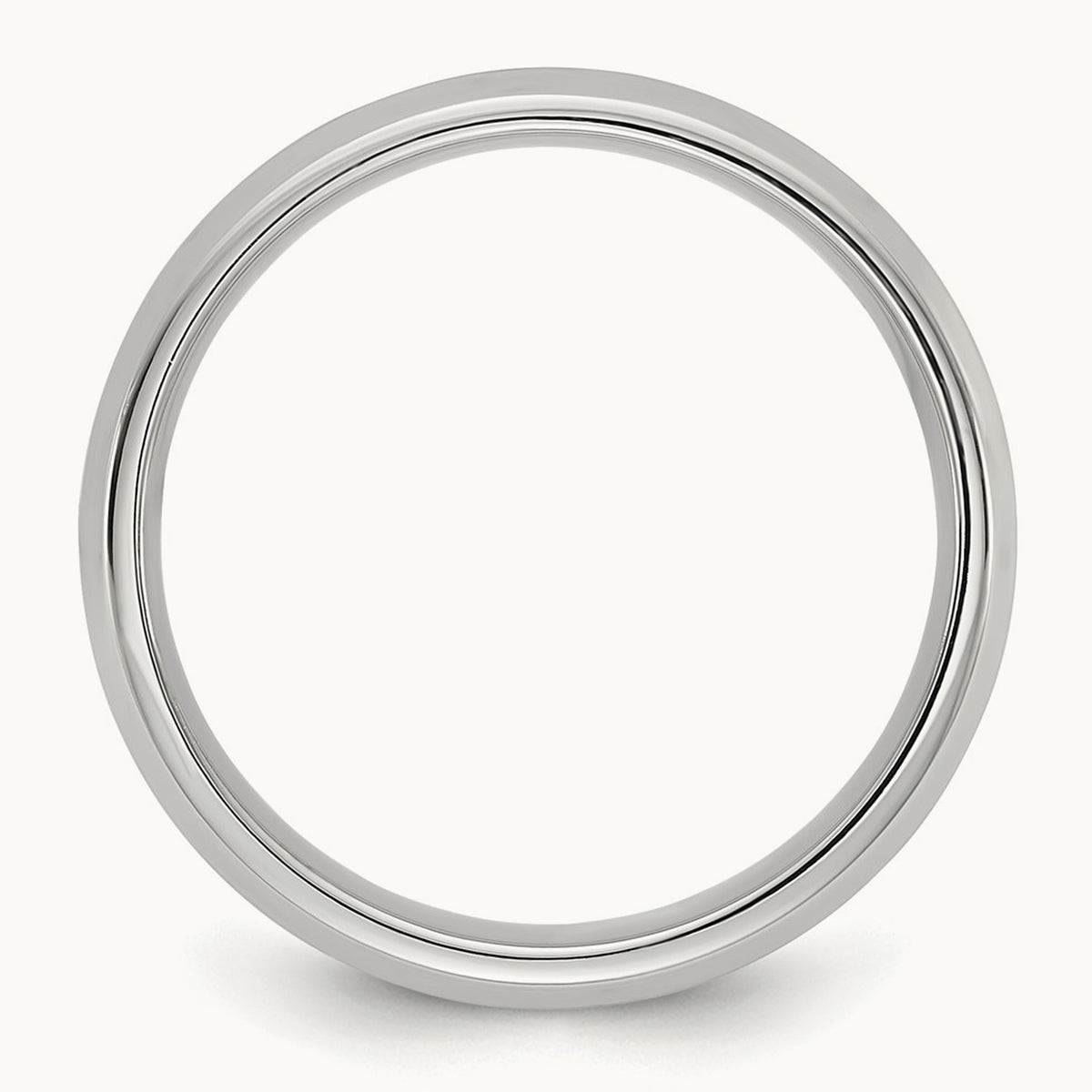 Bevel Edge Comfort Fit Band, 5.5mm, 10K White Gold