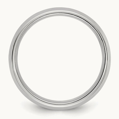 Bevel Edge Comfort Fit Band, 5.5mm, 10K White Gold