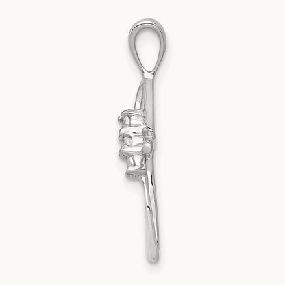 .01ct. Diamond Cross Pendant, 14K White Gold