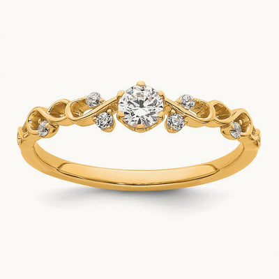 Polished Complete Diamond Infinity Design Promise Ring — 14K Yellow Gold