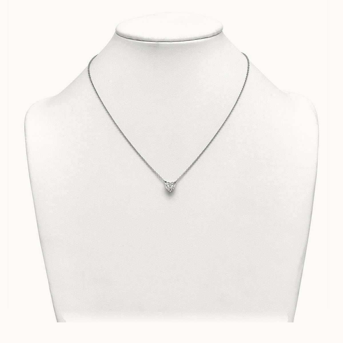 Heart Pendant with Chai, 2.00 ct tw Lab-Grown Diamond — 14K White Gold
