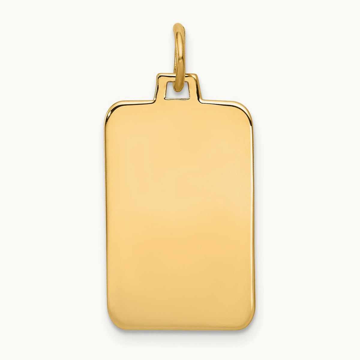 Plain .035 Gauge Engravable Rectangular Disc Charm — 26mm