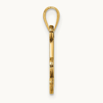 Script Letter A Initial Pendant, 14K Yellow Gold