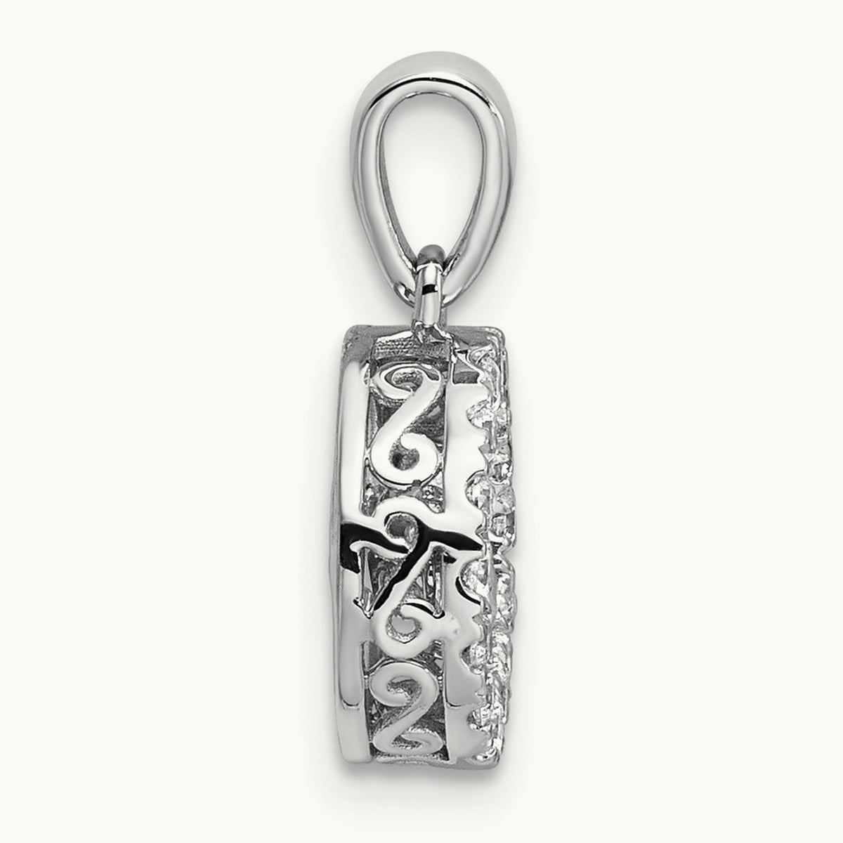 Vibrant Circle Pendant, 0.75-1.50 ct tw Lab-Grown Diamond — 3/4 ct, 14K White Gold