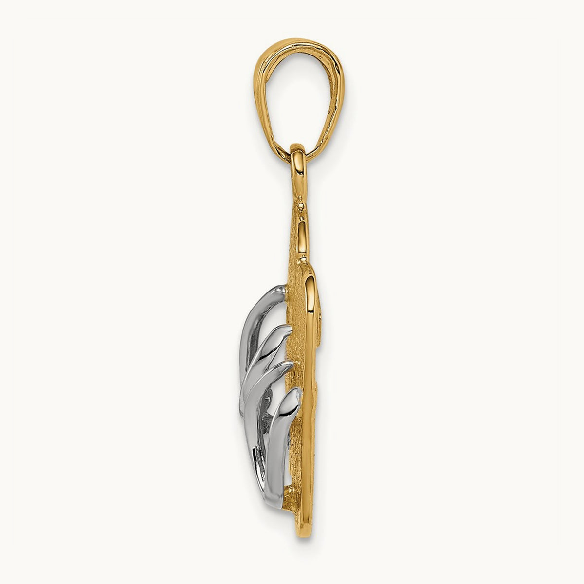 Large Double Flip-Flop Pendant, 14K with Rhodium