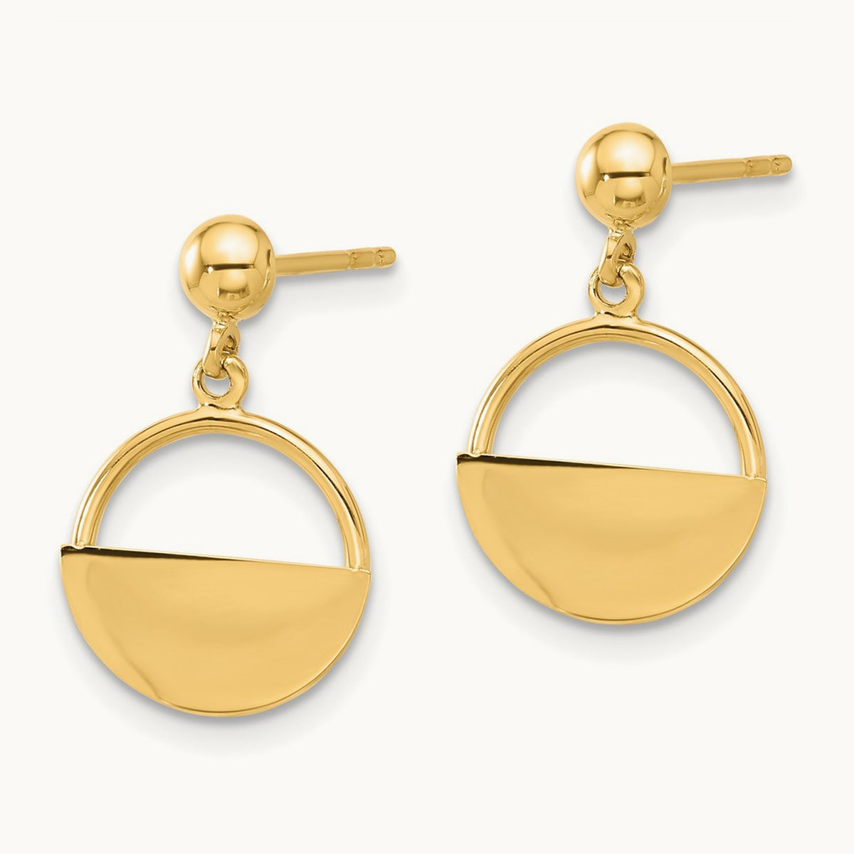 Polished Contemporary Dangle Post Earrings, 14K