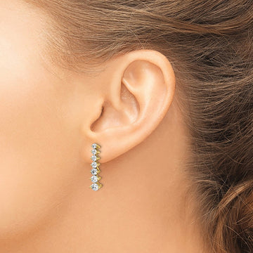 Graduating Drop Post Earrings, 1.50 ct tw Lab-Grown Diamond — 14K Yellow Gold
