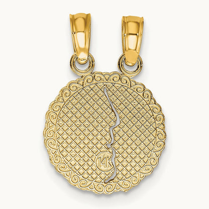 BEST FRIENDS FOREVER Break apart Charm, 14K