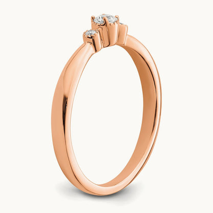 Petite Beaded Edge Round Complete Diamond Ring — 14K Rose Gold, 0.1 ct, 7