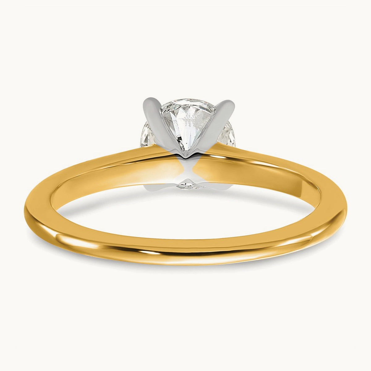 Round Solitaire Engagement Ring, 0.25-5.00 ct tw Lab-Grown Diamond — 1 ct, 14K Two-Tone