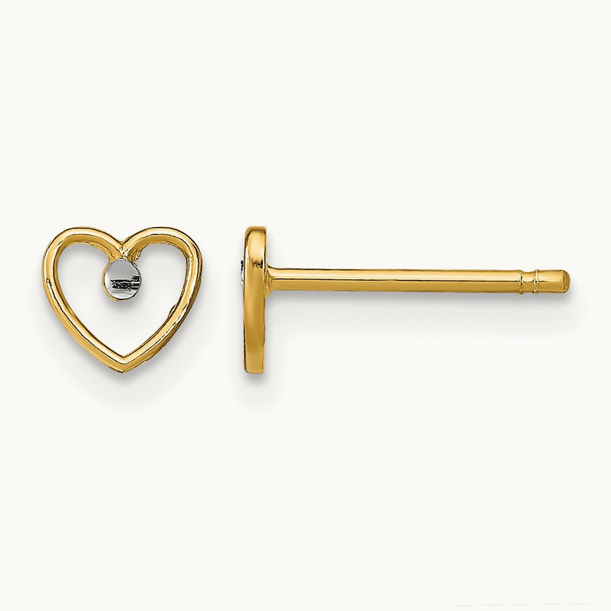 w/ D/C Heart Post Earrings — 5mm