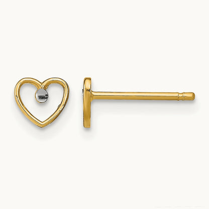 w/ D/C Heart Post Earrings — 5mm